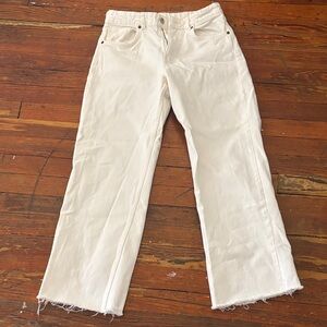 Zara Women's Straight Leg Cream Jeans